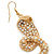 Long Exotic AB Crystal 'Cobra' Drop Earrings In Gold Plating - 8.5cm Length - view 4
