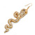 Long Exotic AB Crystal 'Cobra' Drop Earrings In Gold Plating - 8.5cm Length - view 6