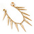 Hanging Spiked Cuff Earring In Gold Plating