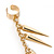 Hanging Spiked Cuff Earring In Gold Plating - view 4
