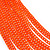 Long Neon Orange Chain Tassel Earrings In Gold Plating - 17cm Length - view 6