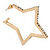 Open Diamante 'Star' Hoop Earrings In Gold Plating - 5cm Width - view 5