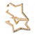 Open Diamante 'Star' Hoop Earrings In Gold Plating - 5cm Width - view 6