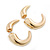 Gold Plated Faux Horn Flash Tunnel Plug Stud Earrings - 2.5cm Length