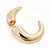Gold Plated Faux Horn Flash Tunnel Plug Stud Earrings - 2.5cm Length - view 3