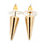 3 Pairs Gold, Silver & Hematite Colour Spike Stud Earring Set - 18mm Width - view 3