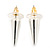 3 Pairs Gold, Silver & Hematite Colour Spike Stud Earring Set - 18mm Width - view 8