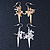 2 pairs Gold and Silver Tone Cross and Spike Dangle Earring Set - 55mm Drop - view 8