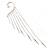 One Piece Silver Plated Spike Long Chain Hook Cuff Earring - 17cm Length - view 2