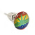 Tiny Marijuana Leaf Rasta Colours Stud Earrings In Silver Tone - 7mm Diameter - view 4
