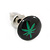 Tiny Marijuana Leaf Stud Earrings In Silver Tone (Black/ Green) - 7mm Diameter - view 4
