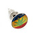 7mm Set of 4 Tiny Marijuana Leaf Rasta Colours Stud Earrings In Silver Tone - view 6