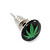 Tiny Marijuana Leaf Stud Earrings In Silver Tone (Black/ Green) - 7mm Diameter - view 3