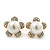 Prom/ Teen Simulated Glass Pearl, Crystal 'Daisy' Stud Earrings In Gold Plating - 15mm Diameter - view 5