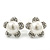Prom/ Teen Simulated Glass Pearl, Crystal 'Daisy' Stud Earrings In Rhodium Plating - 15mm Diameter - view 5