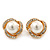 Bridal Diamante White Simulated Glass Pearl Clip On Earrings In Gold Plating - 23mm Diameter - view 7