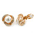 Bridal Diamante White Simulated Glass Pearl Clip On Earrings In Gold Plating - 23mm Diameter - view 8