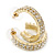 Medium Two Row Crystal Hoop Earring In Gold Plating - 30mm Diameter - view 13