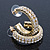 Medium Two Row Crystal Hoop Earring In Gold Plating - 30mm Diameter - view 7
