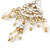 Bridal Clear Crystal, Simulated Glass Pearl Chandelier Earrings In Gold Plating - 75mm Length - view 8