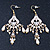 Bridal Clear Crystal, Simulated Glass Pearl Chandelier Earrings In Gold Plating - 75mm Length - view 2