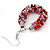 Handmade Glass Bead Oval Drop Earrings In Silver Tone (Orange, Black, Transparent, Lavender) - 60mm Length - view 4