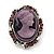Vintage Oval Shaped Violet/ Pink Diamante Cameo Stud Earring In Silver Plating - 25mm Length - view 3