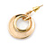 Pink Enamel, Crystal Double Hoop Earrings In Gold Plating - 30mm Length - view 5