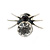 Small Clear/ Black Crystal 'Spider' Stud Earrings In Silver Plating - 12mm Across - view 2