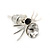 Small Clear/ Black Crystal 'Spider' Stud Earrings In Silver Plating - 12mm Across - view 3