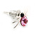 Small Light Pink/ Black Crystal 'Spider'/ Insect Stud Earrings In Silver Plating - 12mm Across - view 3