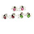 Small Light Green/ Black Crystal 'Spider' Stud Earrings In Silver Plating - 12mm Across - view 6
