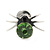 Small Light Green/ Black Crystal 'Spider' Stud Earrings In Silver Plating - 12mm Across - view 2