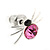 Small Fuchsia/ Black Crystal 'Spider' Stud Earrings In Silver Plating - 12mm Across - view 3
