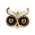Children's/ Teen's / Kid's Small 'Owl' Stud Earrings In Gold Plating - 11mm Width - view 2