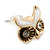 Children's/ Teen's / Kid's Small 'Owl' Stud Earrings In Gold Plating - 11mm Width - view 3