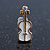 Children's/ Teen's / Kid's Small White Enamel 'Violin' Stud Earrings In Gold Plating - 13mm Length - view 2