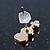 Children's/ Teen's / Kid's Small White Enamel 'Violin' Stud Earrings In Gold Plating - 13mm Length - view 6