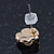 Children's/ Teen's / Kid's Tiny White Enamel 'Rose' Stud Earrings In Gold Plating - 8mm Diameter - view 7