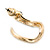 Sleek Diamante 'Snake' Stud Earrings In Gold Plating - 25mm Length - view 6