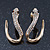 Sleek Diamante 'Snake' Stud Earrings In Gold Plating - 25mm Length