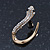 Sleek Diamante 'Snake' Stud Earrings In Gold Plating - 25mm Length - view 3