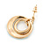 Aqua Enamel, Crystal Double Hoop Earrings In Gold Plating - 30mm Length - view 5