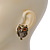 Vintage Inspired 'Owl' Stud Earrings In Antique Gold Plating - 28mm Length - view 7