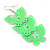 Neon Green Lightweight Filigree Triple Butterfly Drop Earrings In Silver Tone - 75mm Length - view 2