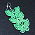 Neon Green Lightweight Filigree Triple Butterfly Drop Earrings In Silver Tone - 75mm Length - view 4