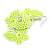 Neon Yellow Lightweight Filigree Triple Butterfly Drop Earrings In Silver Tone - 75mm Length - view 4