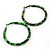 Medium Green/ Black Snake Print Hoop Earrings In Silver Tone - 55mm Diameter - view 3