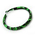 Medium Green/ Black Snake Print Hoop Earrings In Silver Tone - 55mm Diameter - view 4