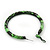 Medium Green/ Black Snake Print Hoop Earrings In Silver Tone - 55mm Diameter - view 6